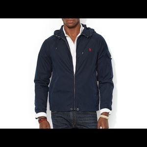Polo Ralph Lauren navy blue cotton hooded jacket